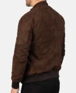 Men's Mocha Suede Biker Leather Bomber Jacket