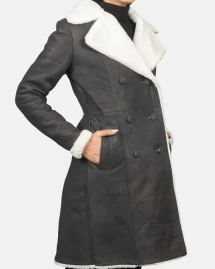 Vega Double Breasted Shearling Coat