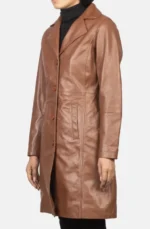 Grace Single Breasted Leather Coat