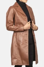 Grace Single Breasted Leather Coat