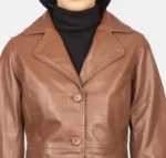 Grace Single Breasted Leather Coat