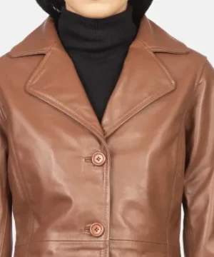 Grace Single Breasted Leather Coat