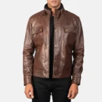 David Beckham Leather Biker Jacket
