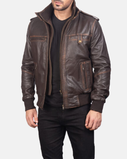 Dante Street Leather Bomber Jacket
