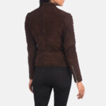 Emma Watson Quilted Suede Biker Jacket