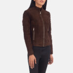 Emma Watson Quilted Suede Biker Jacket