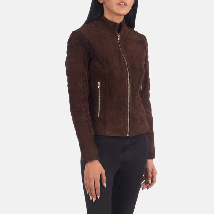Emma Watson Quilted Suede Biker Jacket