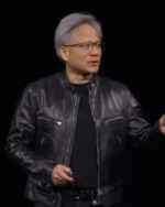 Nvidia CEO Jensen Huang Black Leather Jacket