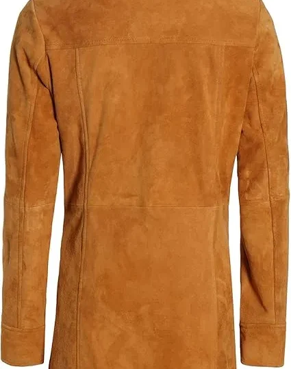 Women Streamlined Leather Overcoat