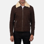 Rustic Shearling Suede Aviator Jacket