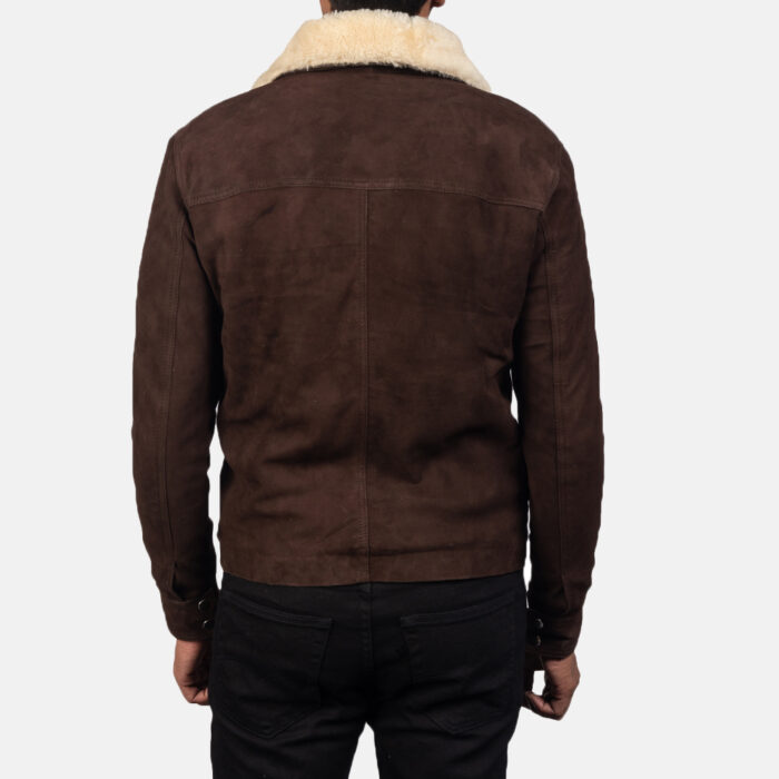 Rustic Shearling Suede Aviator Jacket
