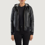 Women Timeless Leather Hooded Jacket