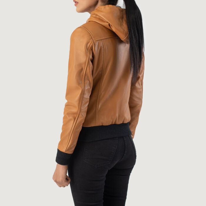 Women Timeless Leather Hooded Jacket
