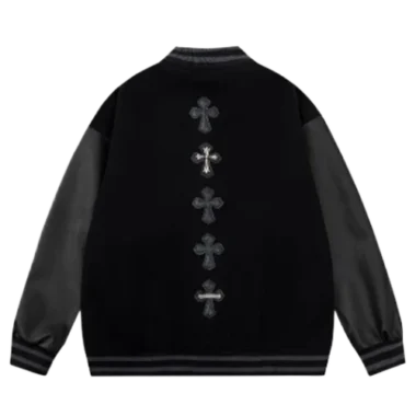 Chrome Hearts Leather Sleeve Jacket