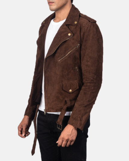 Premium Mocha Moto Jacket