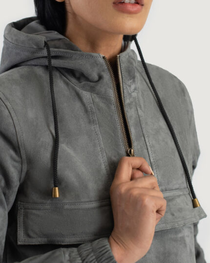 Women Timeless Suede Hoodie