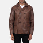 Classic Brown Leather Blazer