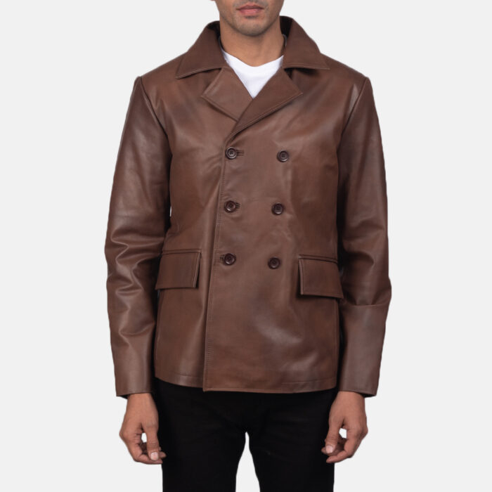 Classic Brown Leather Blazer