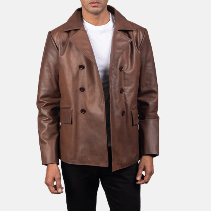 Classic Brown Leather Blazer
