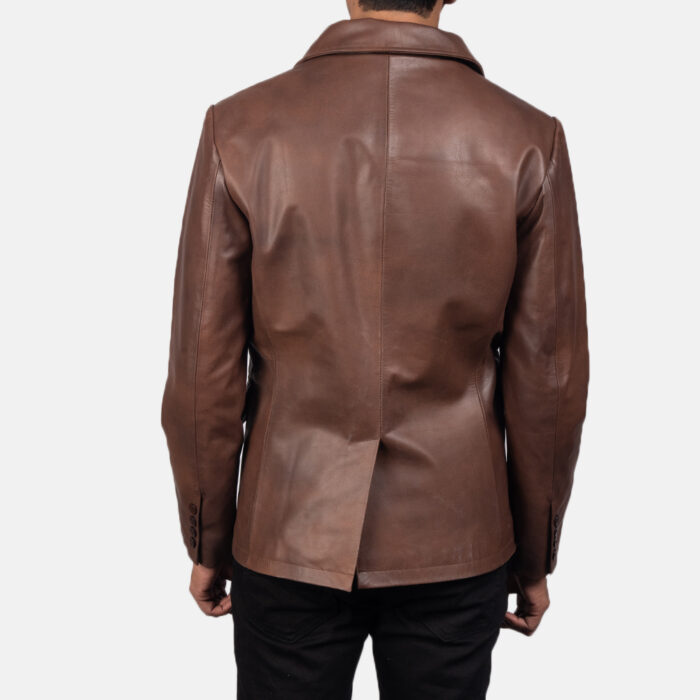 Classic Brown Leather Blazer