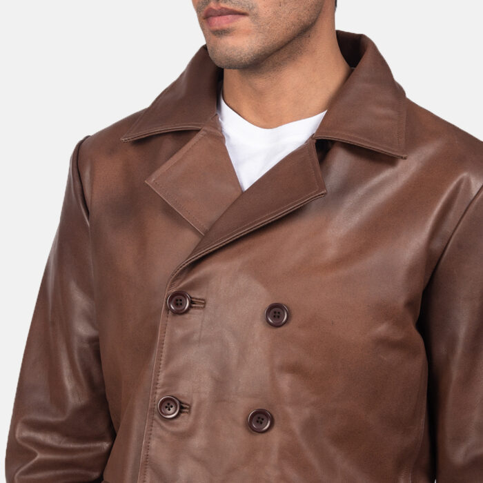 Classic Brown Leather Blazer