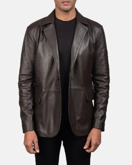 Classic Noir Leather Blazer