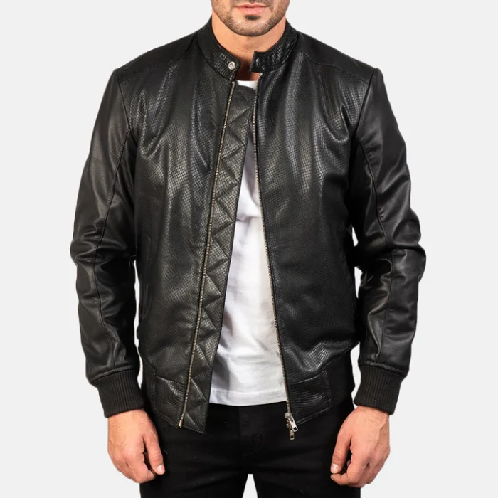 Black Viper Textured Leather Jacket