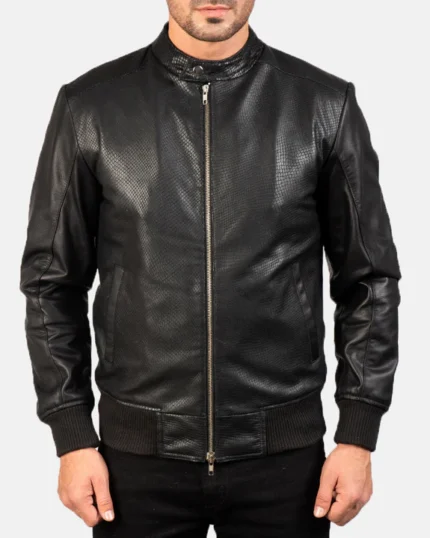 Black Viper Textured Leather Jacket