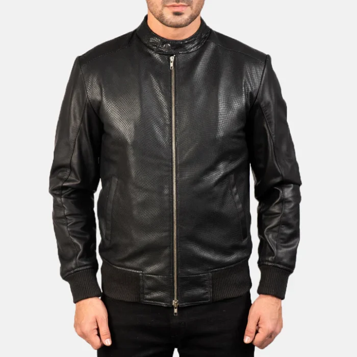 Black Viper Textured Leather Jacket