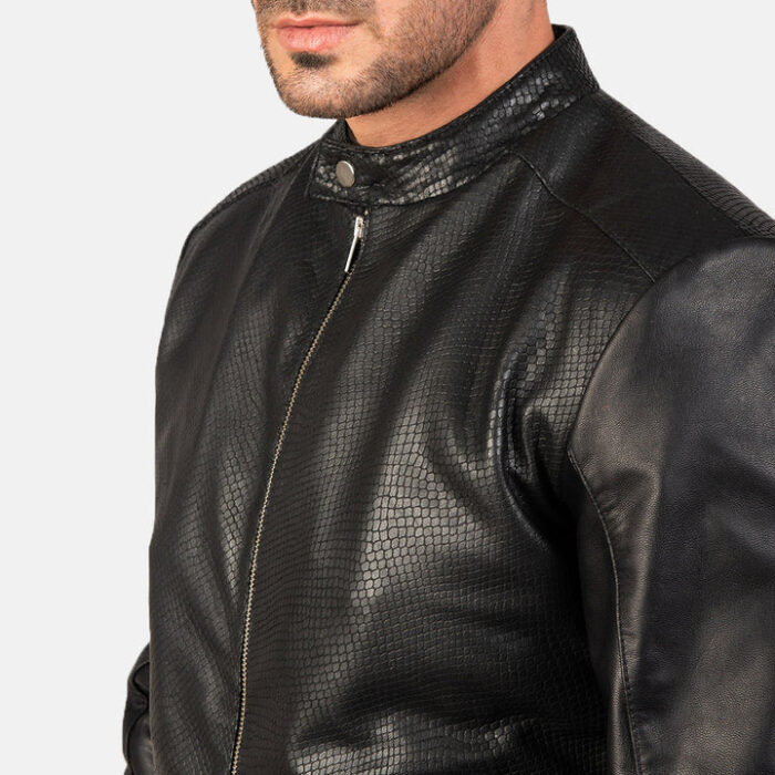 Black Viper Textured Leather Jacket